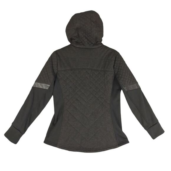 BE BOUNDLESS Women's M Full Zip Quilted Hiking Athletic Hoodie Jacket, Black - Picture 3 of 7